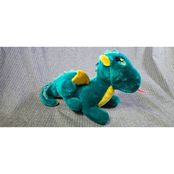 Vintage 1987 Dakin Fun Farm 16" Green Puff The Magic Dragon Plush Toy - Picture 2 of 8